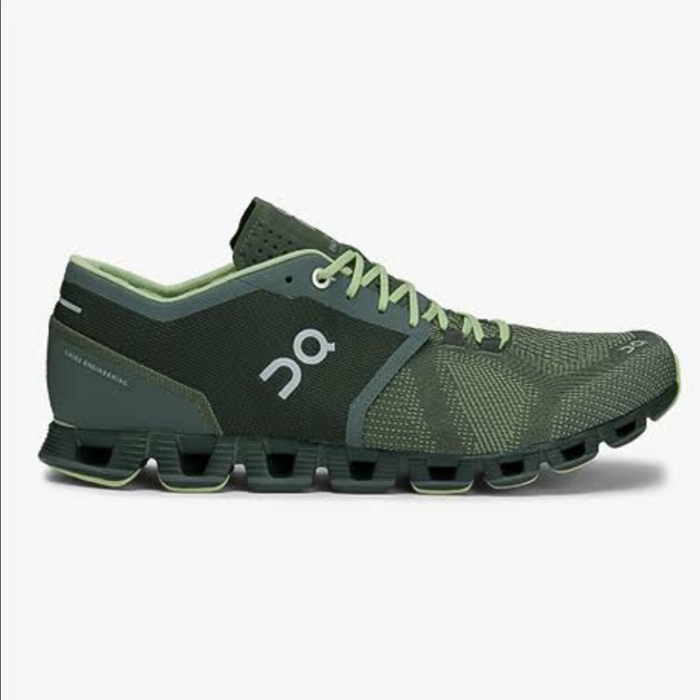 On Running Men's Sneakers in Dark Green and Light Green
